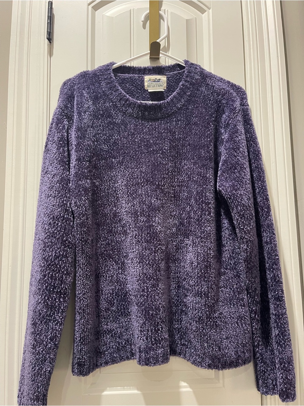 Northern Reflections Plush Crewneck Sweater - Purple